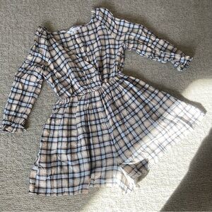 ZARA Chic Plaid Puff Balloon Sleeve Culottes Dress